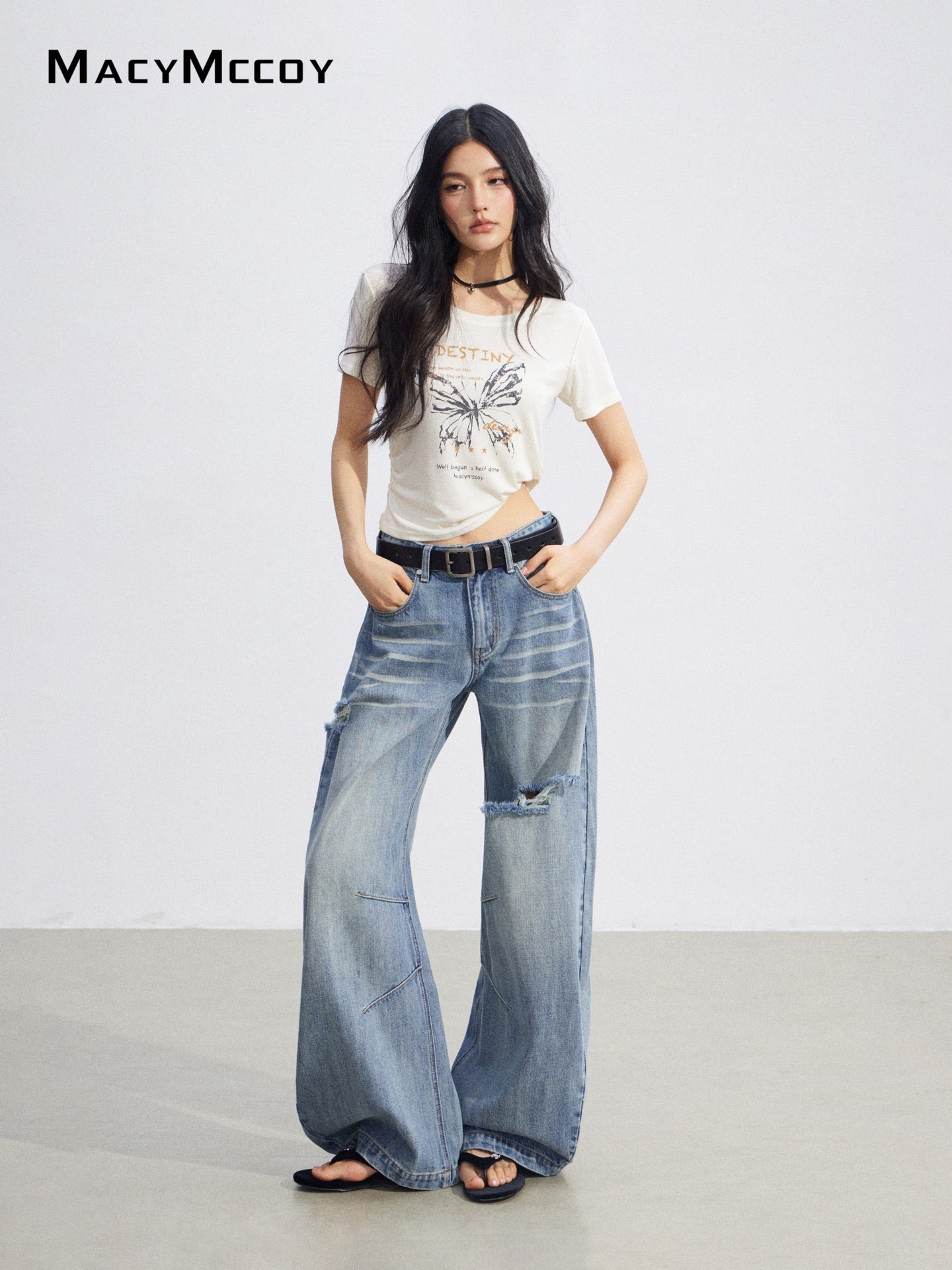MacyMccoyMMC2026079 Butterfly Print Tee(2color)
