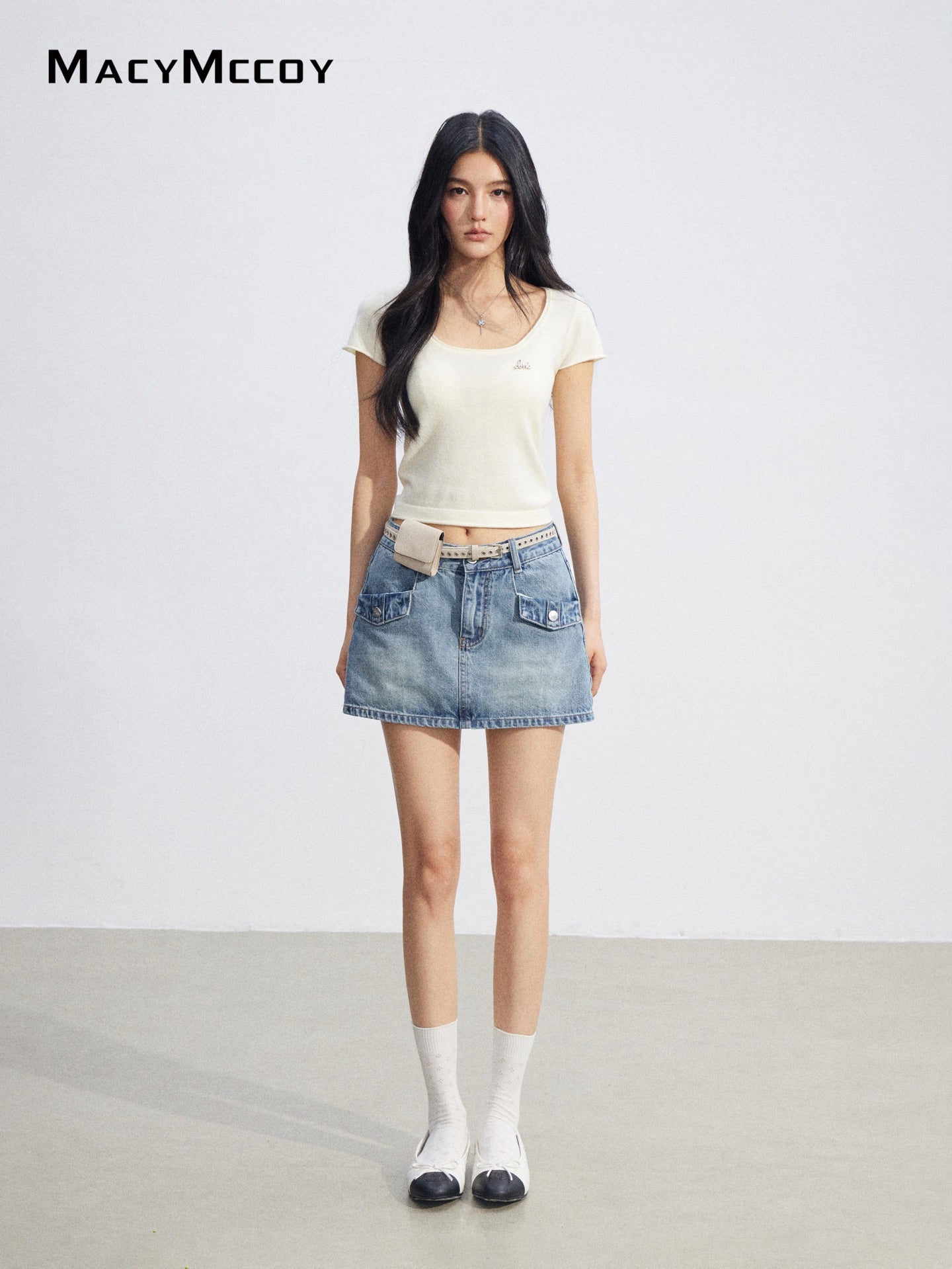 MacyMccoy MMC2026075 Denim Skort