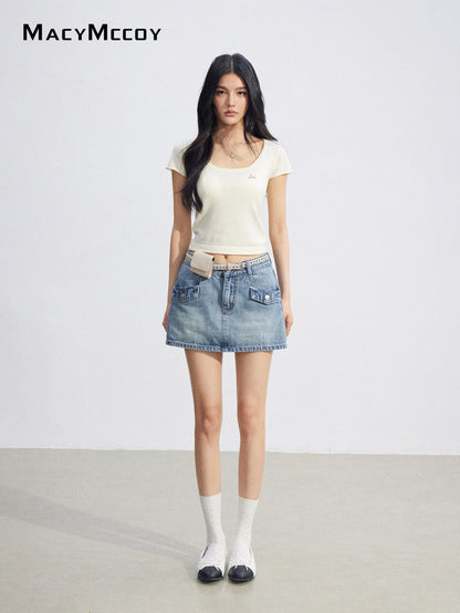 MacyMccoy MMC2026075 Denim Skort