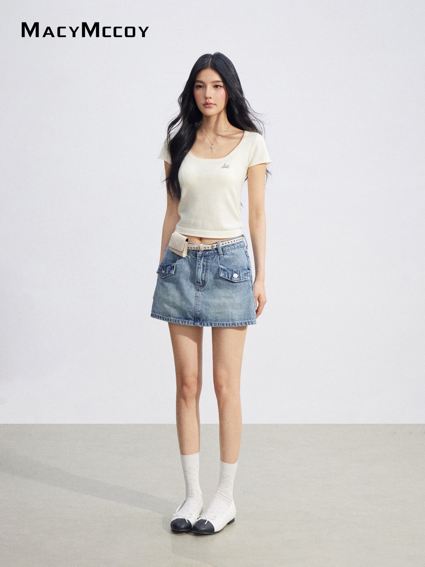 MacyMccoy MMC2026075 Denim Skort