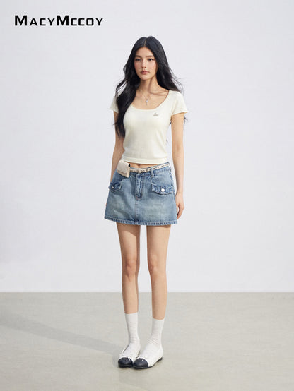 MacyMccoy MMC2026075 Denim Skort
