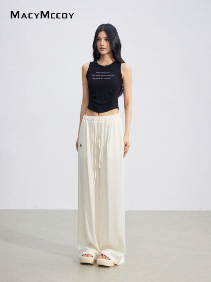 MacyMccoy MMC2026074 Ice Silk Draped Wide Leg Pants(2color)
