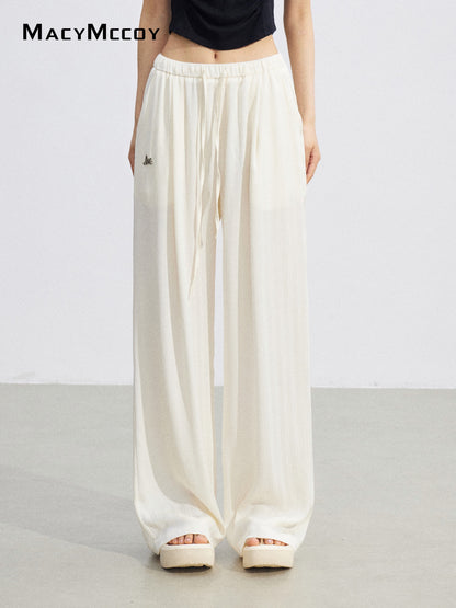 MacyMccoy MMC2026074 Ice Silk Draped Wide Leg Pants(2color)