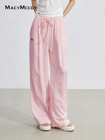 MacyMccoy MMC2026074 Ice Silk Draped Wide Leg Pants(2color)
