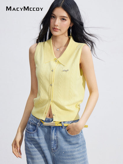 MacyMccoy MMC2026073 Ice Silk Polo Top(2color)