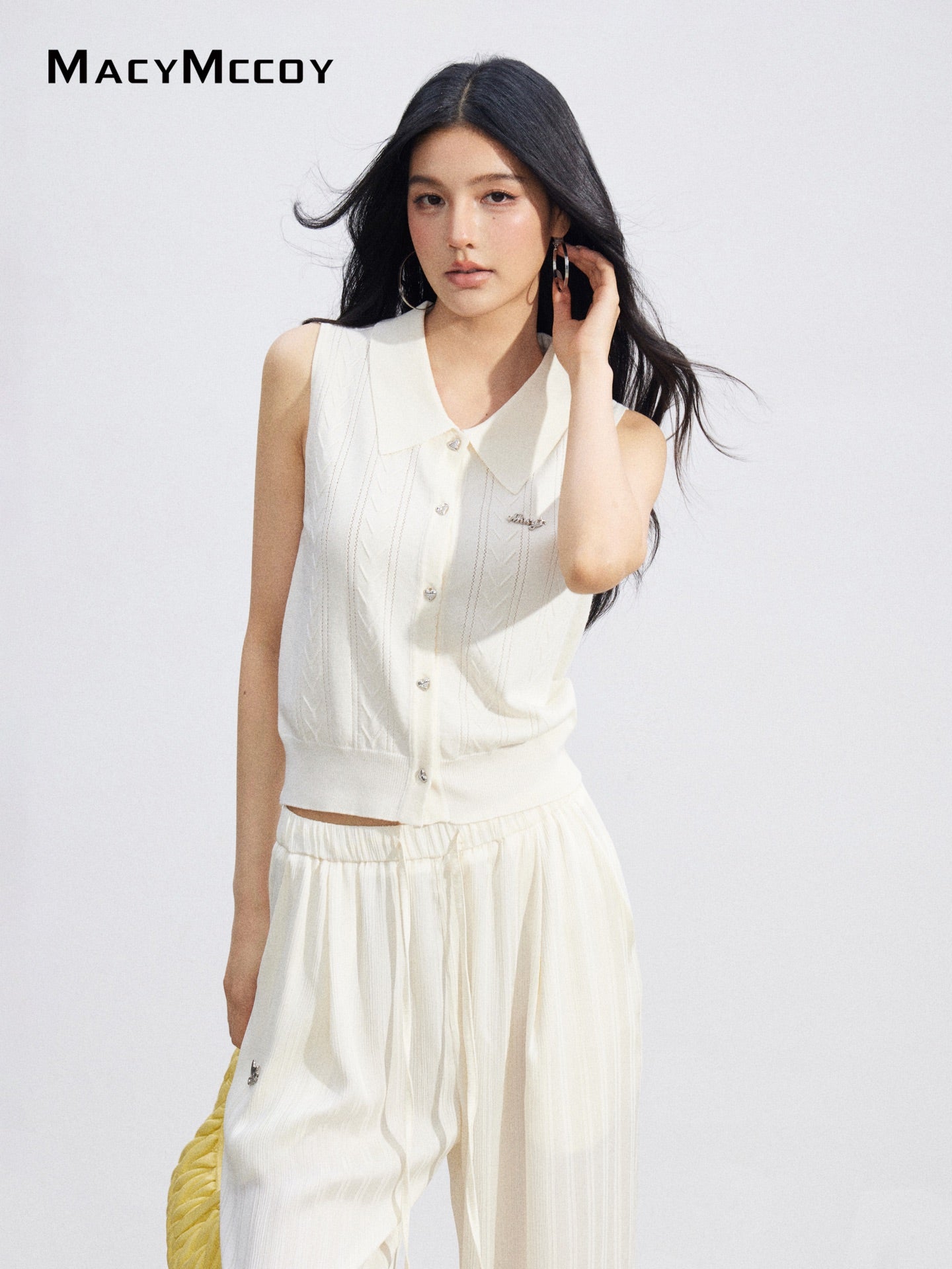 MacyMccoy MMC2026073 Ice Silk Polo Top(2color)
