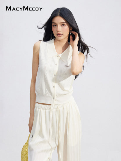 MacyMccoy MMC2026073 Ice Silk Polo Top(2color)