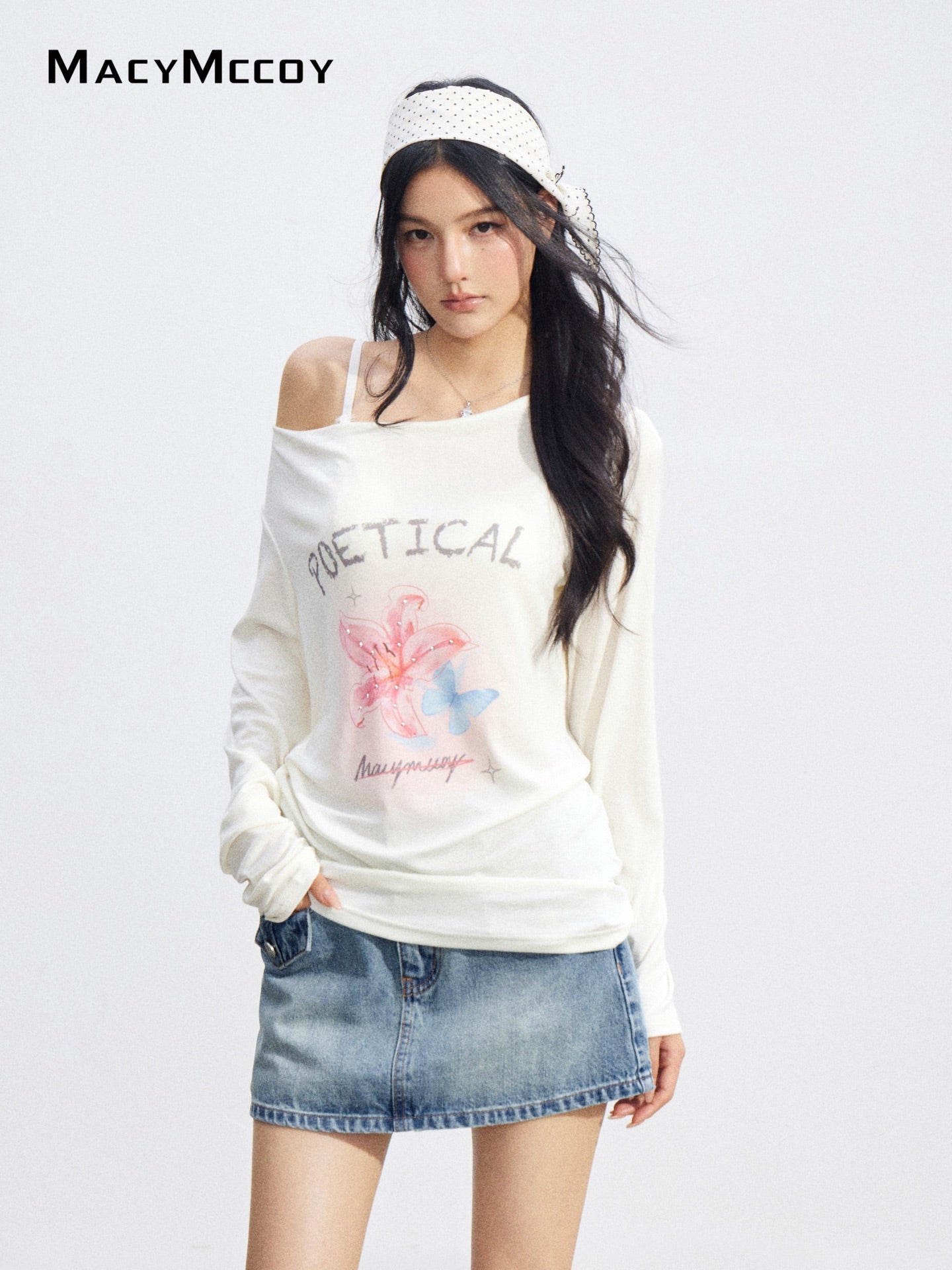 MacyMccoy MMC2026072 Asymmetrical Print UV Top(2color)