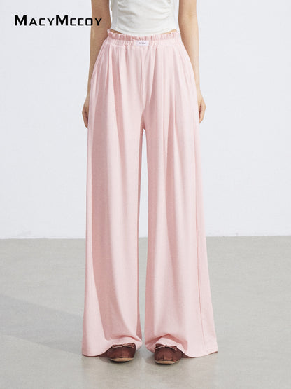MacyMccoy MMC2026068 Lace Trim Wide Leg Pants(2color)