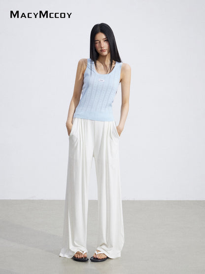 MacyMccoy MMC2026068 Lace Trim Wide Leg Pants(2color)