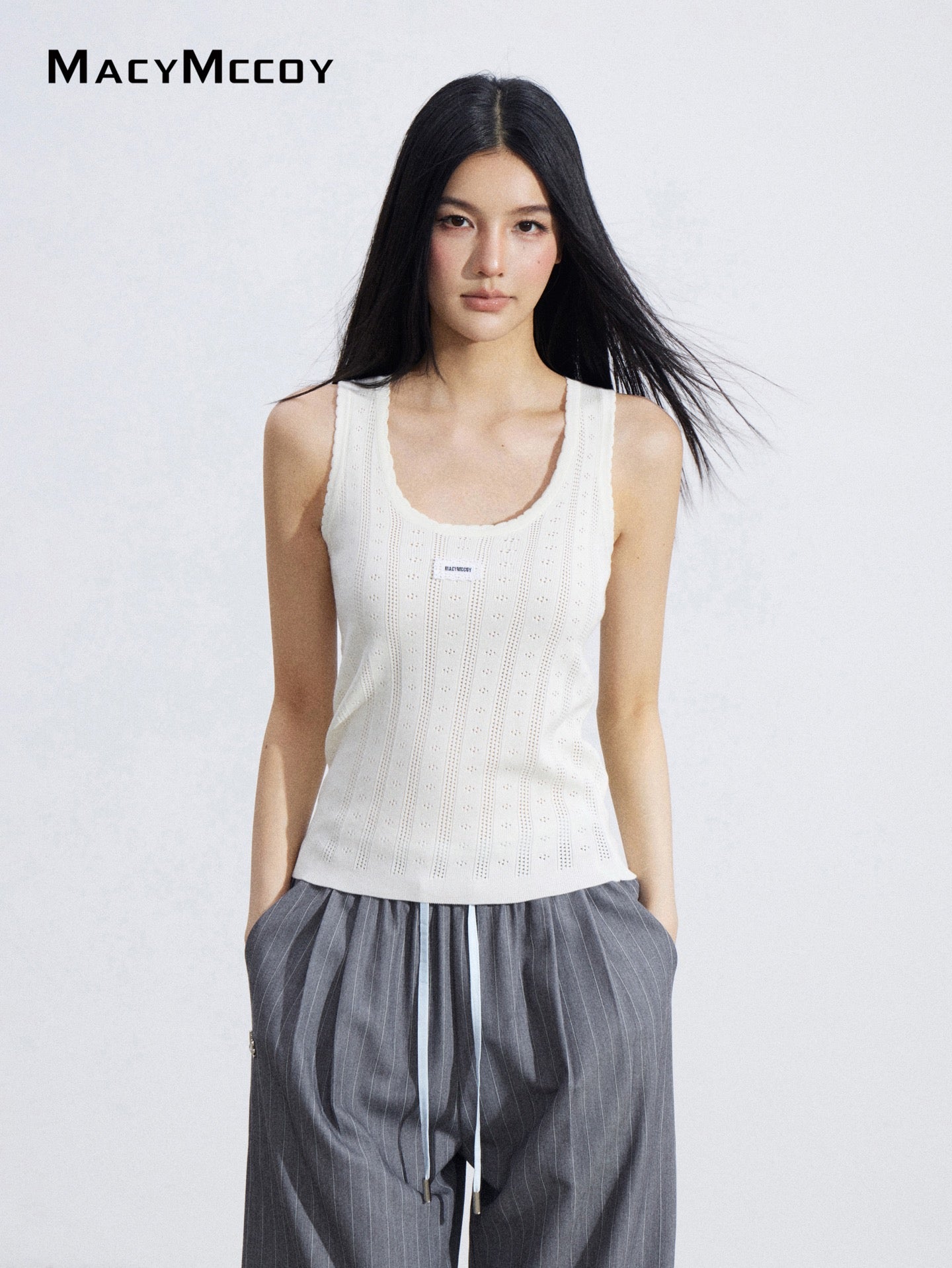 MacyMccoy MMC2026065 Ice Silk Lace Trim Camisole (2color)