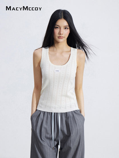 MacyMccoy MMC2026065 Ice Silk Lace Trim Camisole (2color)