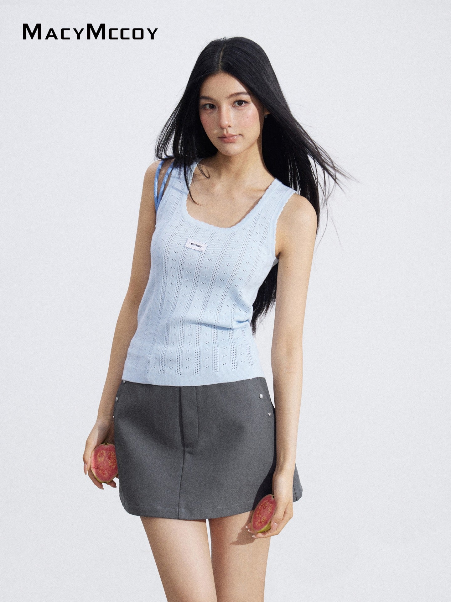 MacyMccoy MMC2026065 Ice Silk Lace Trim Camisole (2color)