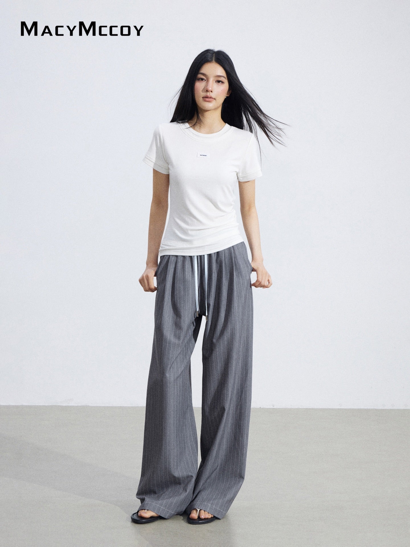 MacyMccoy MMC2026064 Faux Two-Piece Asymmetrical Tee