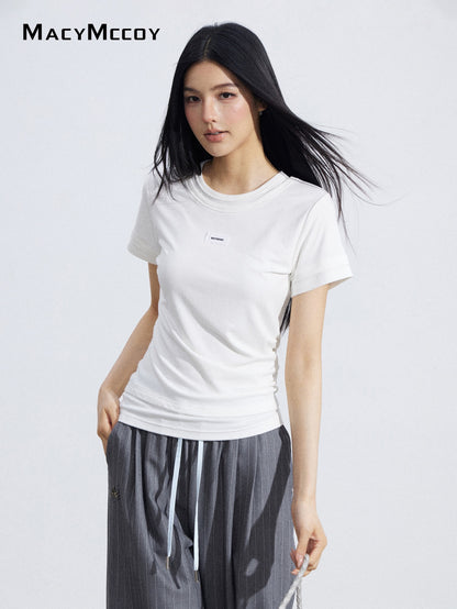 MacyMccoy MMC2026064 Faux Two-Piece Asymmetrical Tee