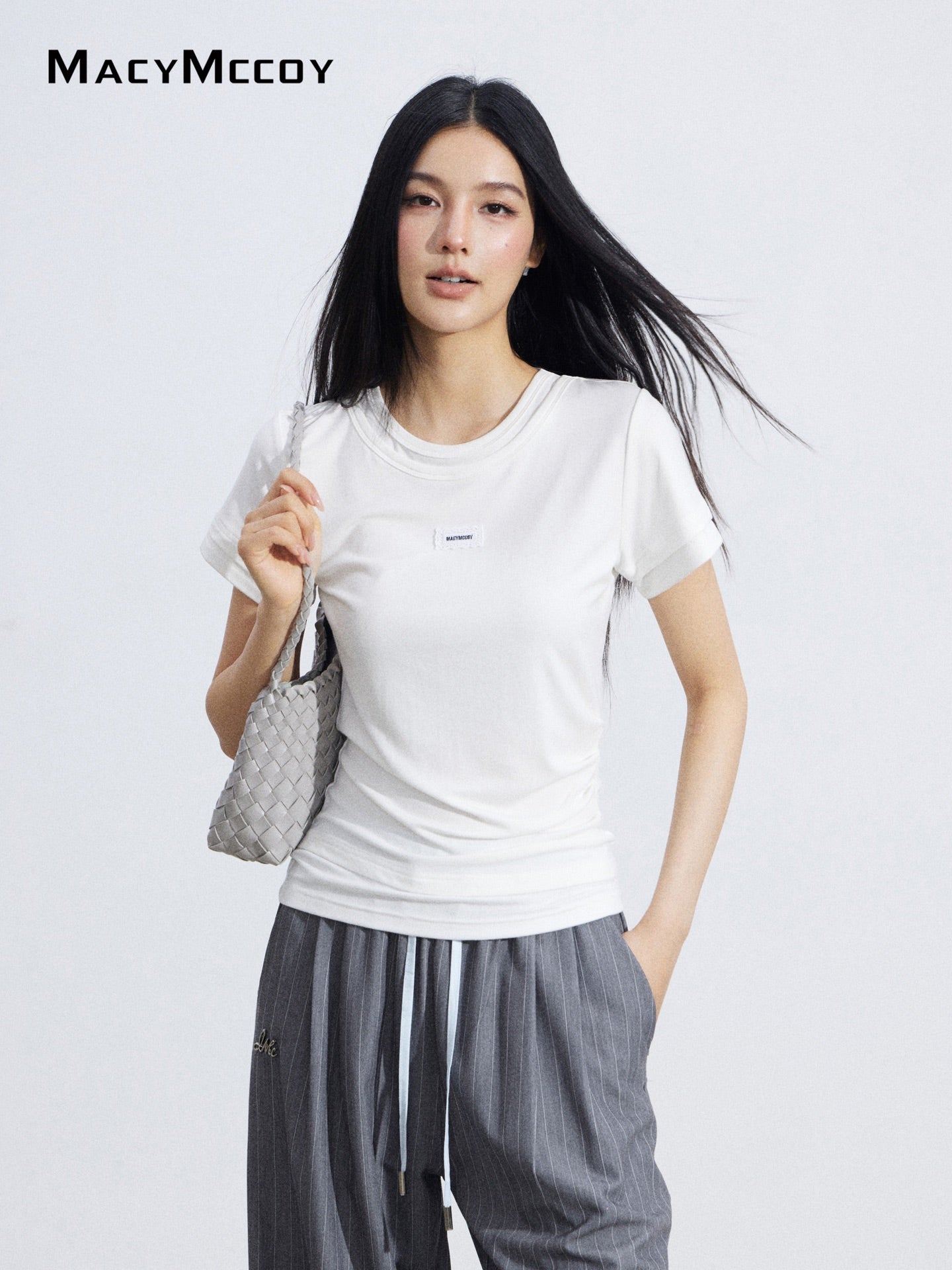 MacyMccoy MMC2026064 Faux Two-Piece Asymmetrical Tee