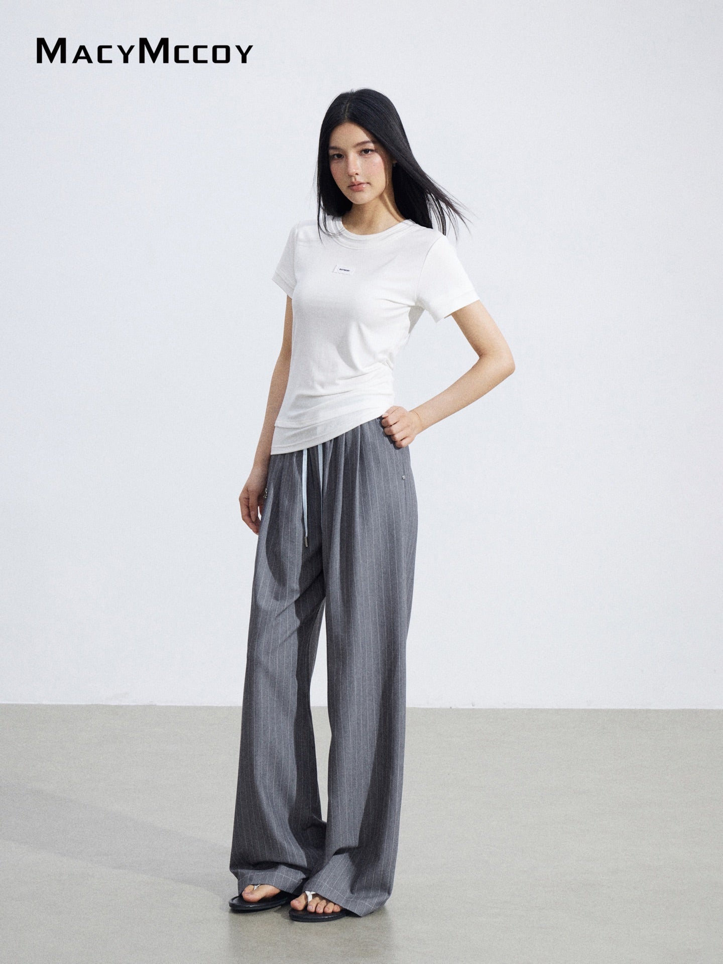 MacyMccoy MMC2026064 Faux Two-Piece Asymmetrical Tee