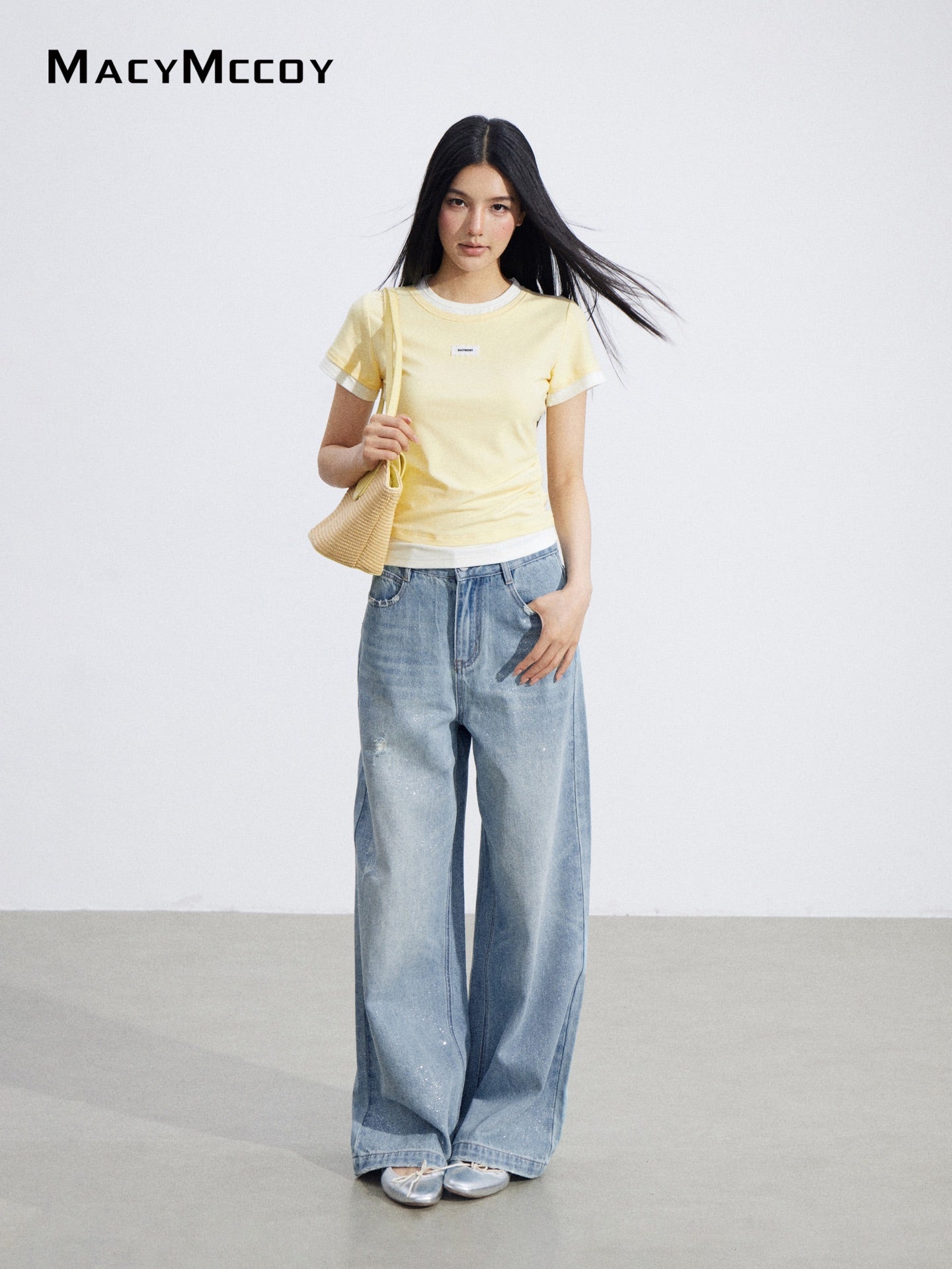 MacyMccoy MMC2026064 Faux Two-Piece Asymmetrical Tee