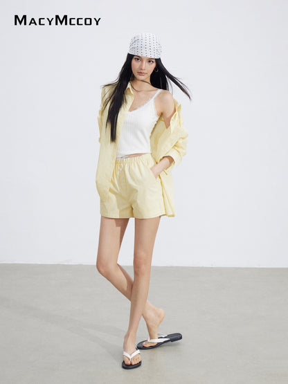 MacyMccoy MMC2026055 Lace Panel Shirt Set(2color)