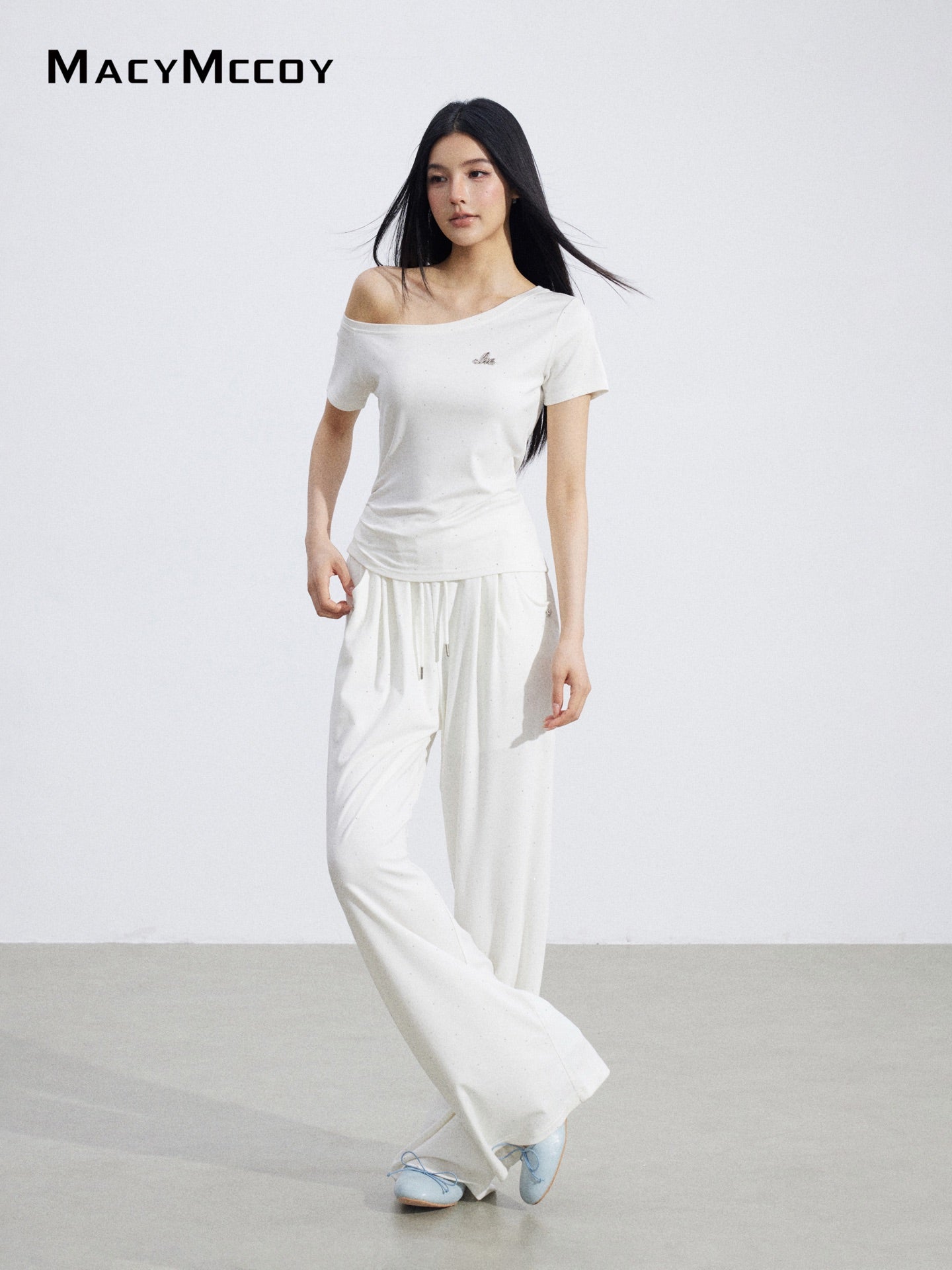 MacyMccoy MMC2026048 Off-shoulder drape set(2color)