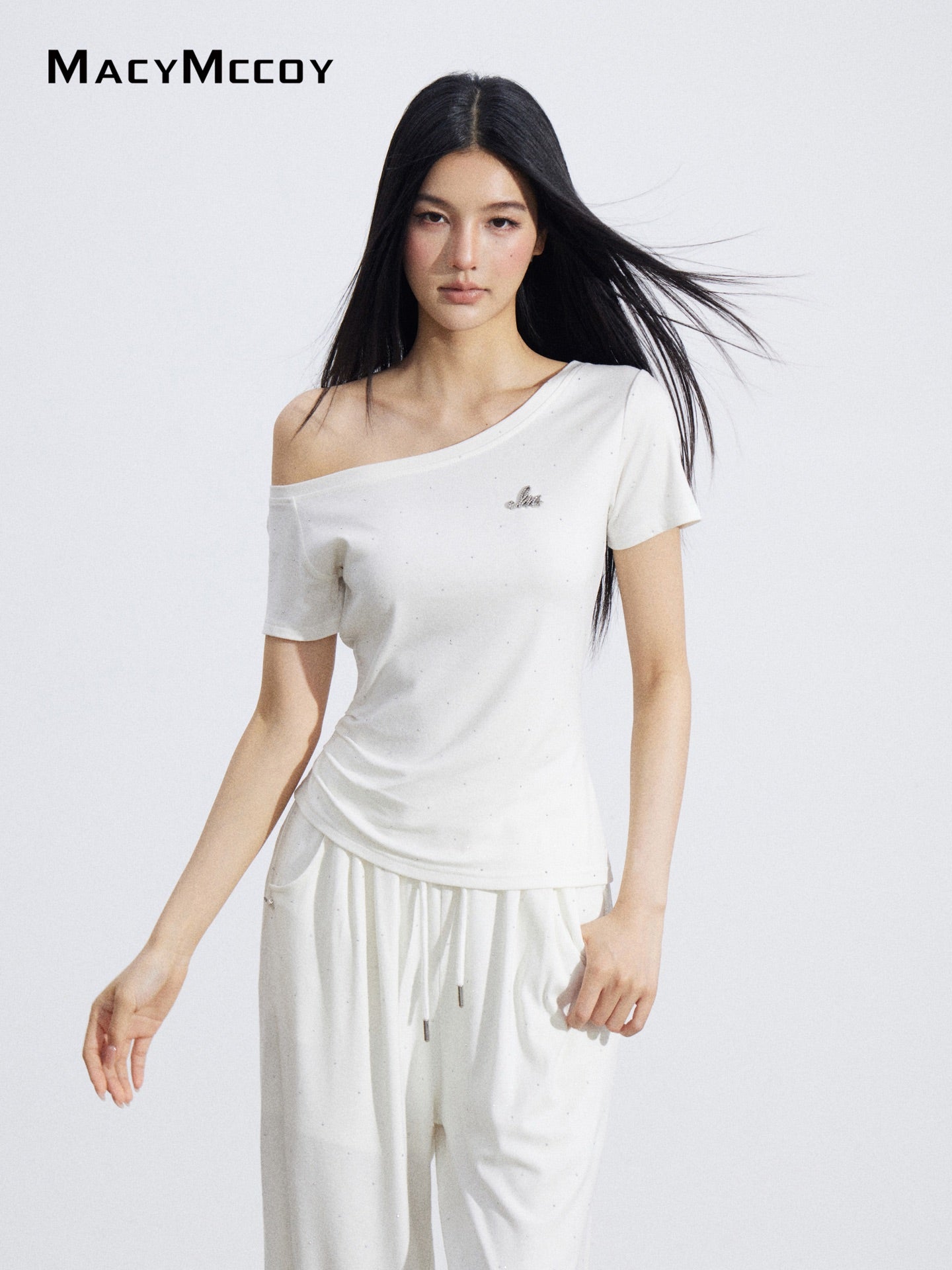 MacyMccoy MMC2026048 Off-shoulder drape set(2color)