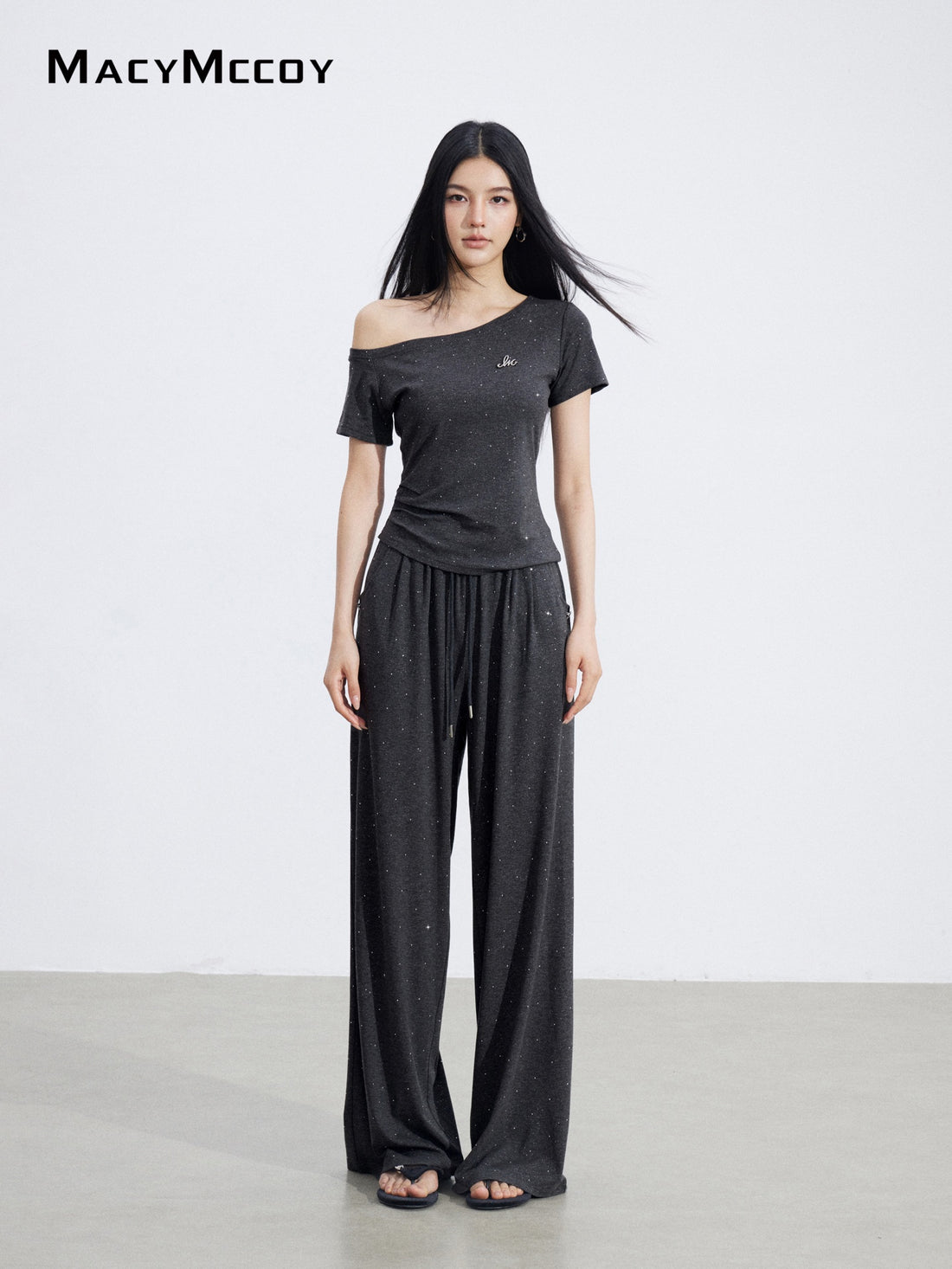 MacyMccoy MMC2026048 Off-shoulder drape set(2color)
