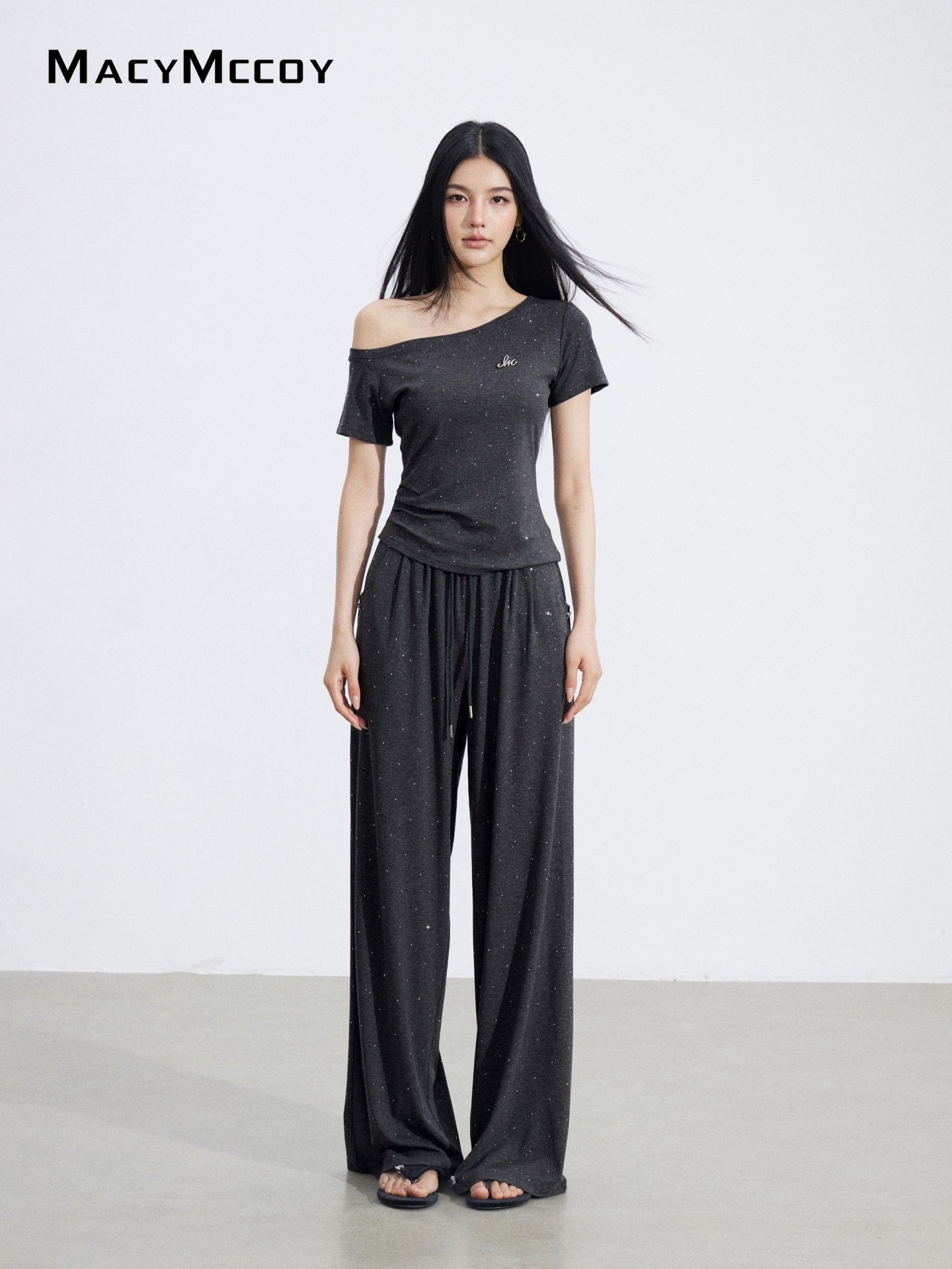 MacyMccoy MMC2026048 Off-shoulder drape set(2color)