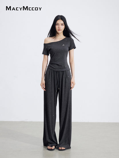 MacyMccoy MMC2026048 Off-shoulder drape set(2color)