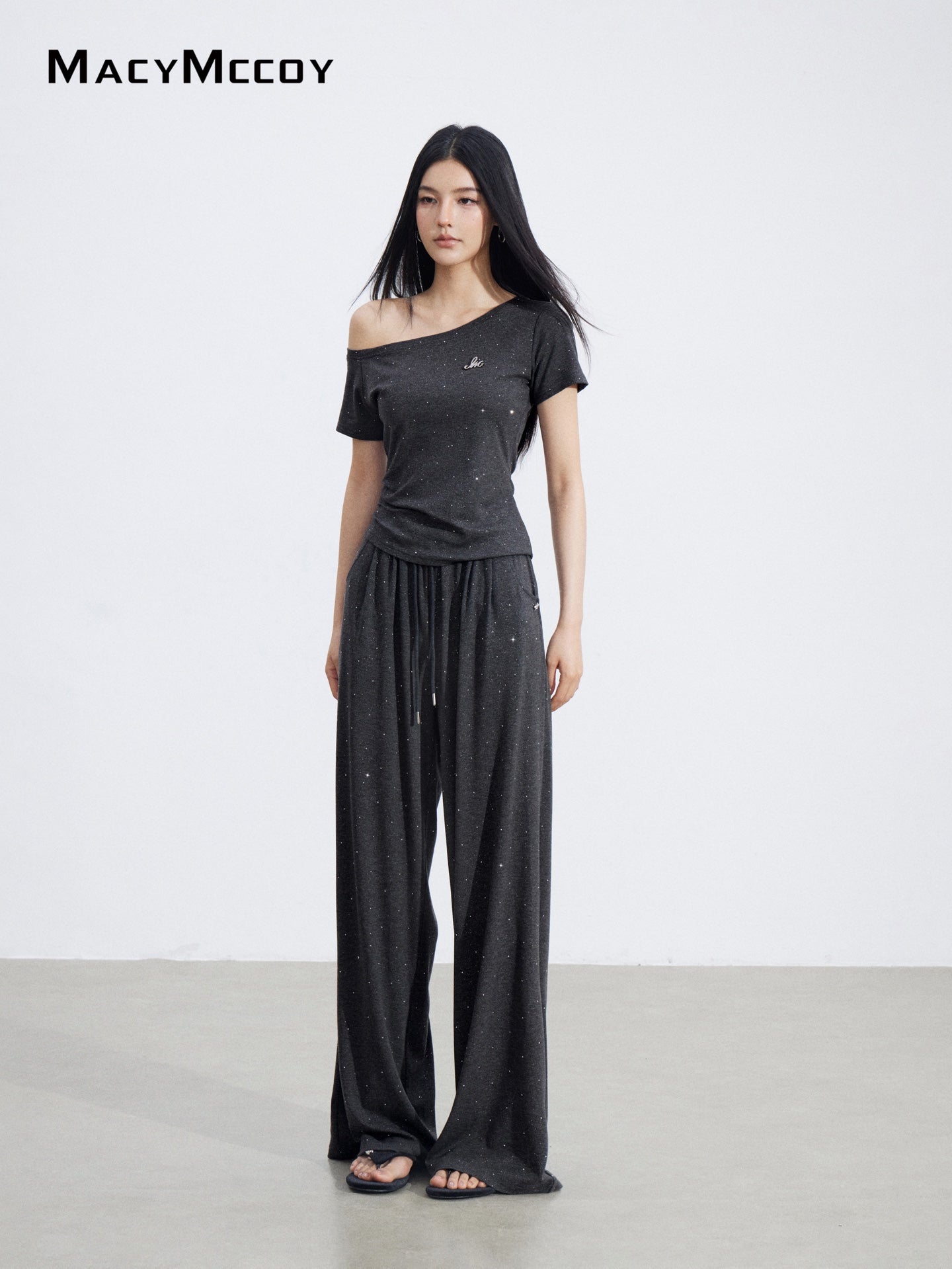 MacyMccoy MMC2026048 Off-shoulder drape set(2color)