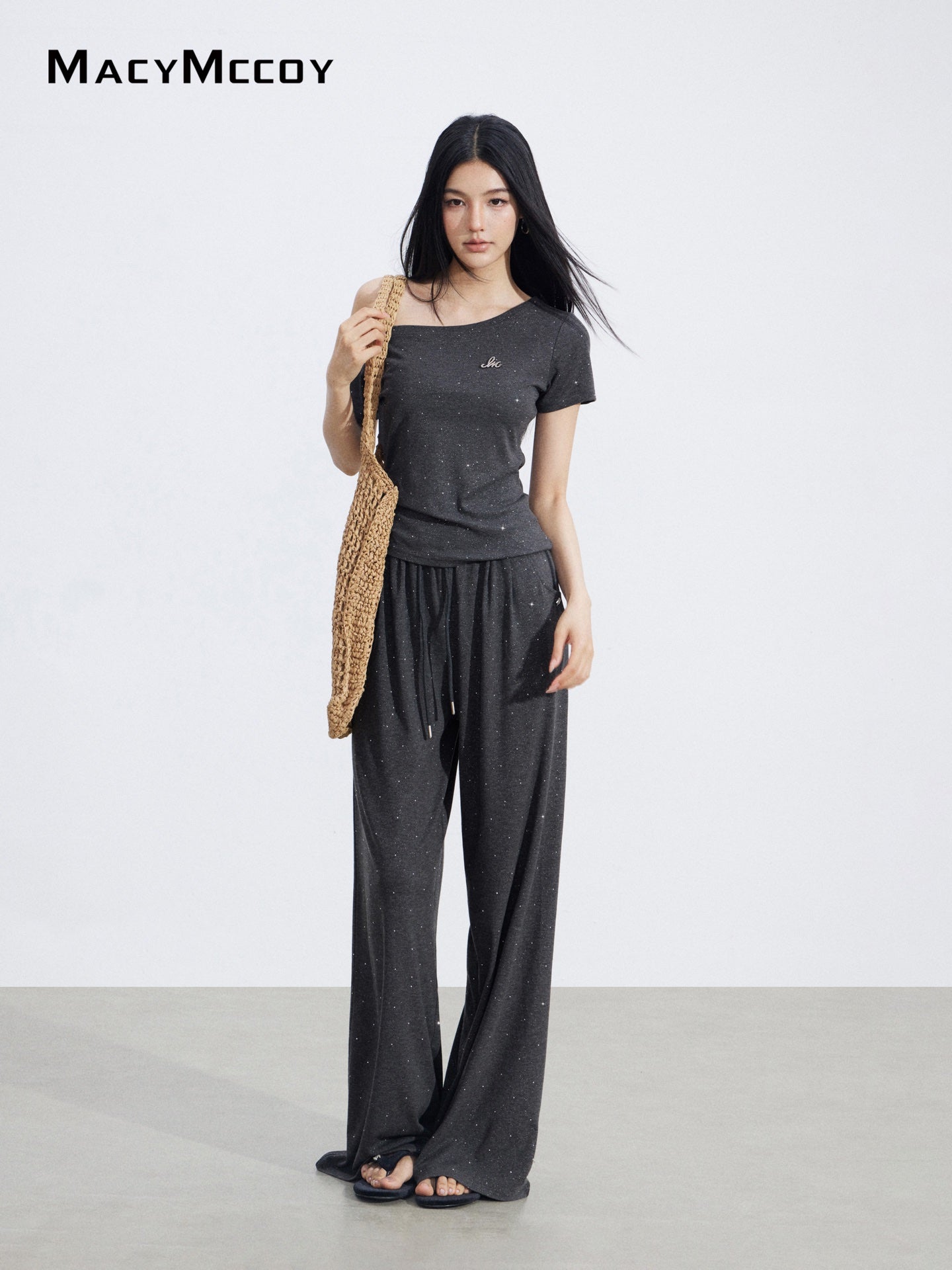 MacyMccoy MMC2026048 Off-shoulder drape set(2color)