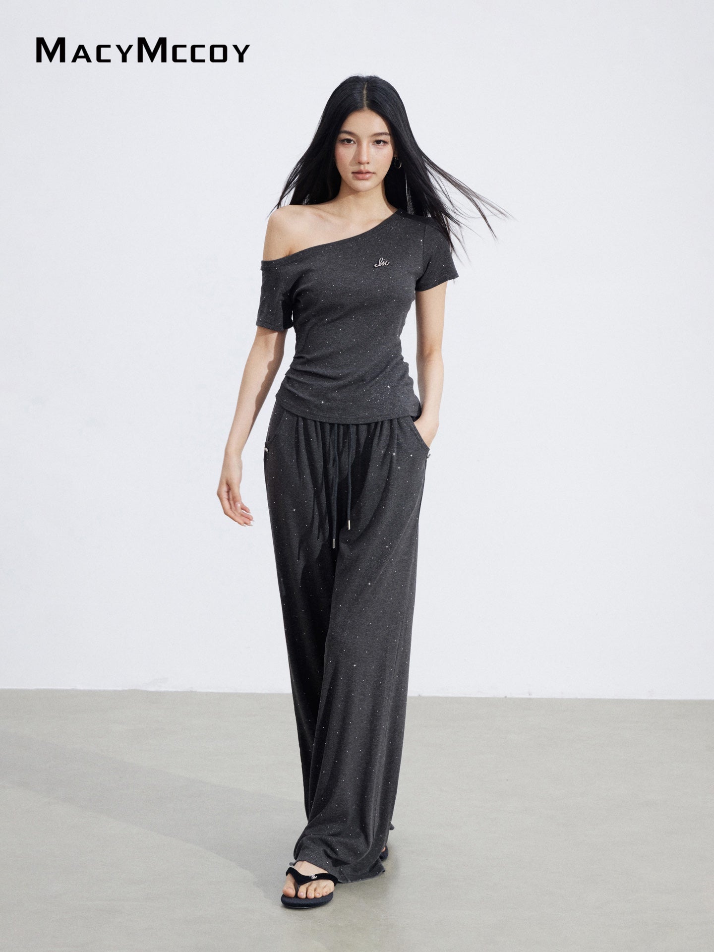 MacyMccoy MMC2026048 Off-shoulder drape set(2color)