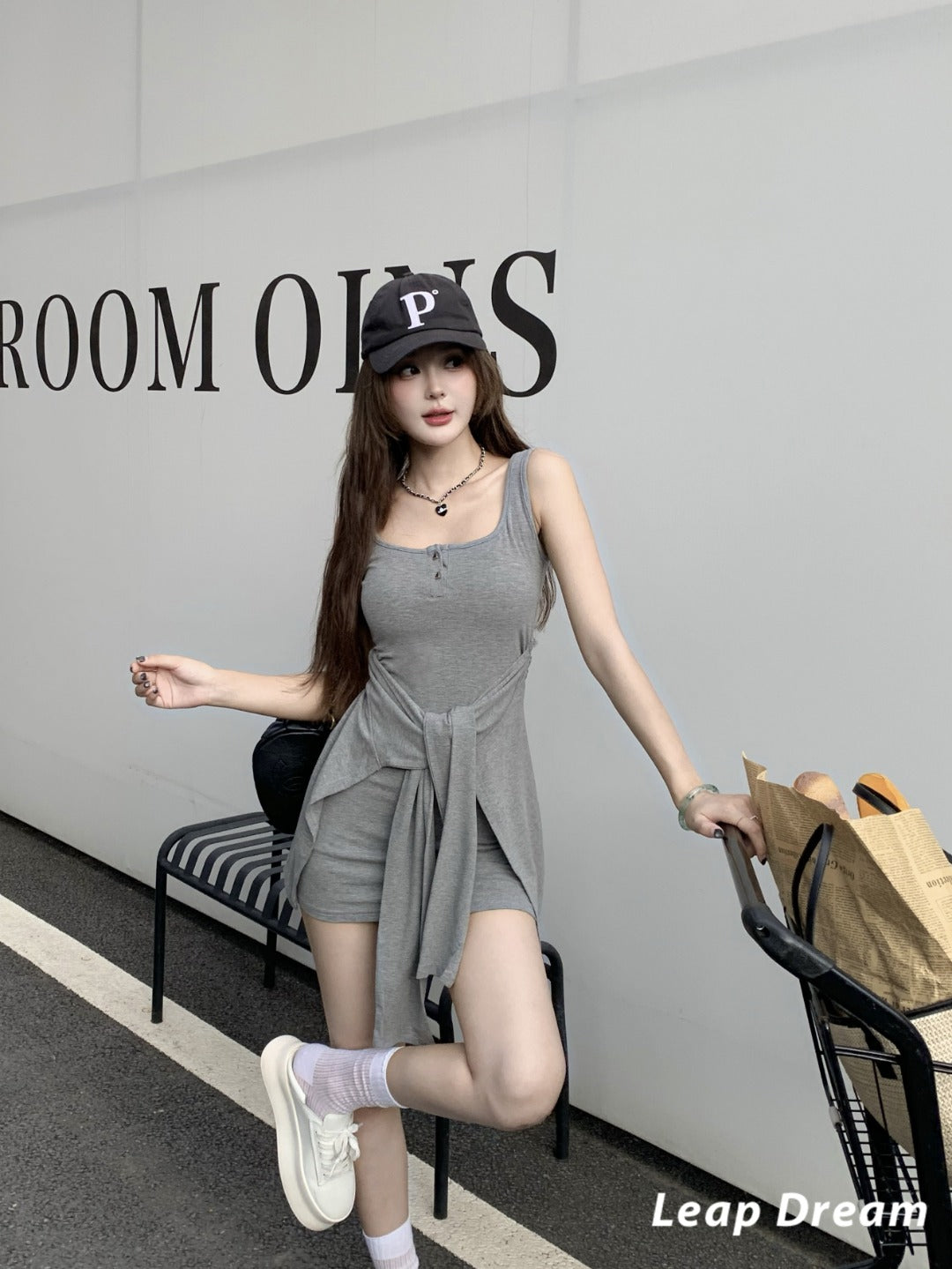 Leap Dream SALE ALD26003 Two-in-One Cami Dress