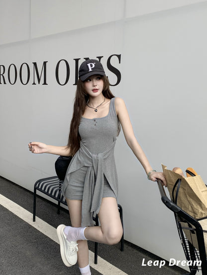 Leap Dream SALE ALD26003 Two-in-One Cami Dress