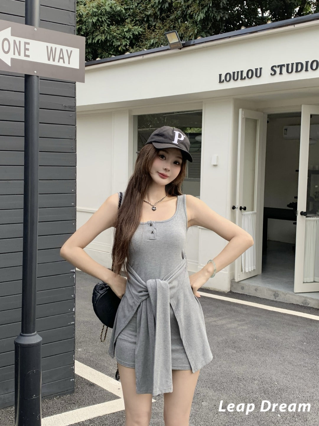Leap Dream SALE ALD26003 Two-in-One Cami Dress