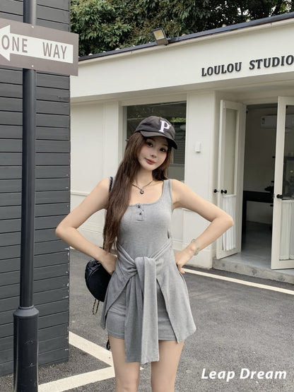 Leap Dream SALE ALD26003 Two-in-One Cami Dress