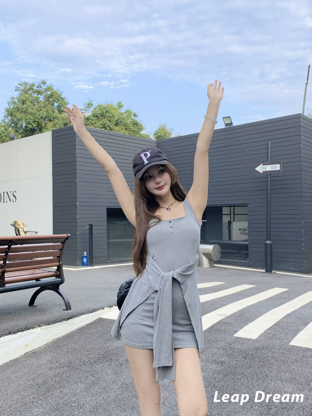 Leap Dream SALE ALD26003 Two-in-One Cami Dress