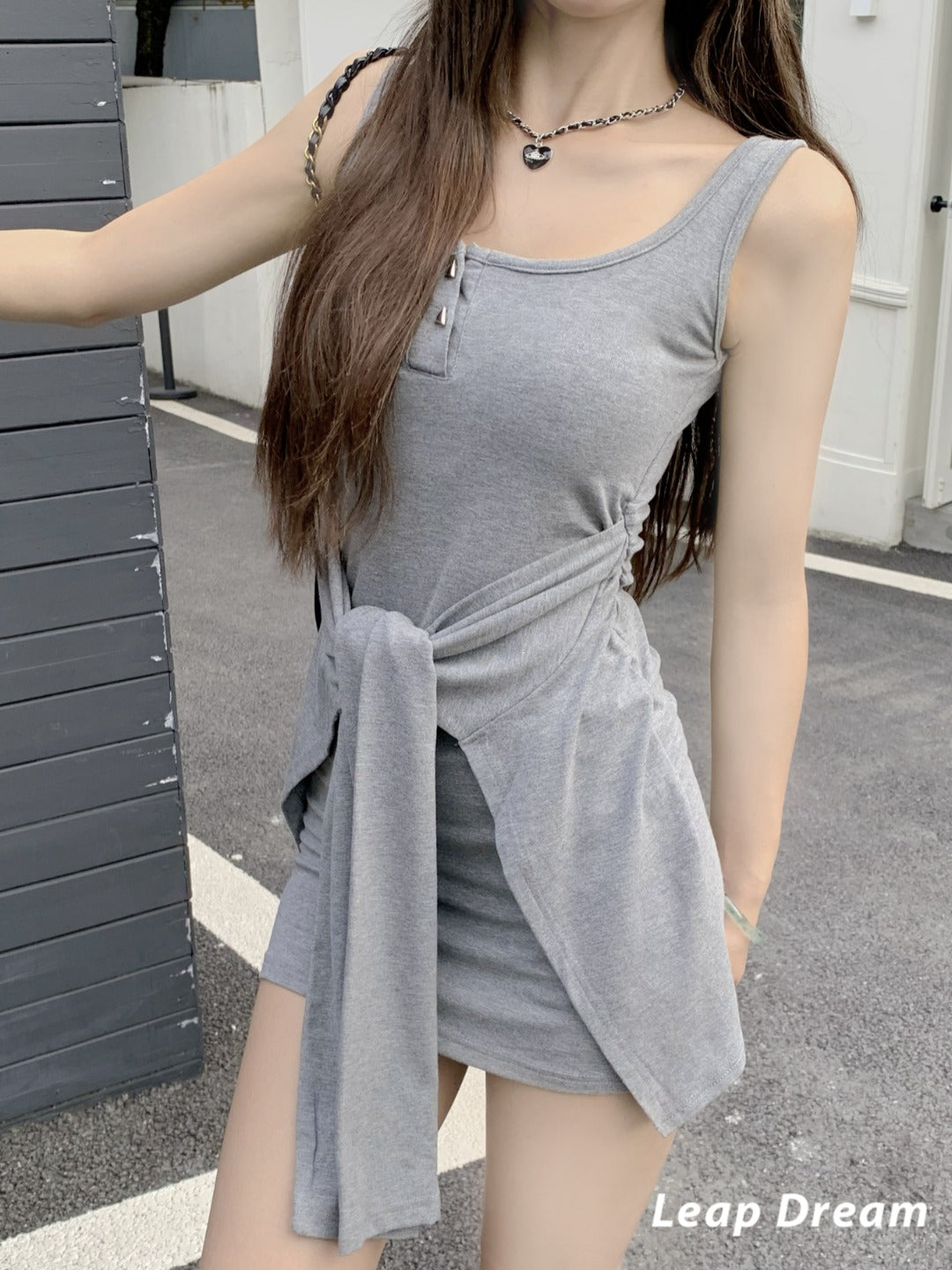 Leap Dream SALE ALD26003 Two-in-One Cami Dress