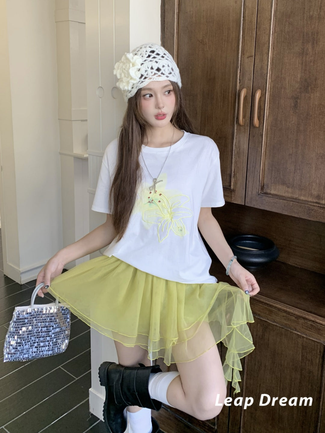 Leap Dream SALE ALD26004 Asymmetric Multi-Layer Tulle Skirt