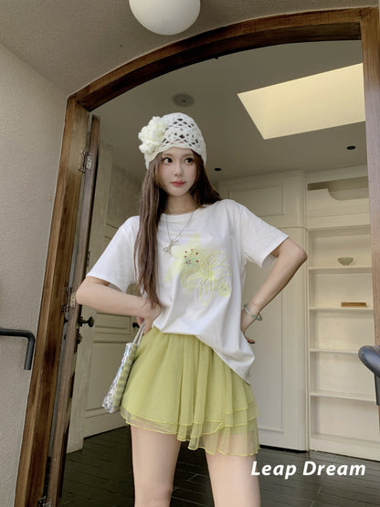 Leap Dream SALE ALD26004 Asymmetric Multi-Layer Tulle Skirt