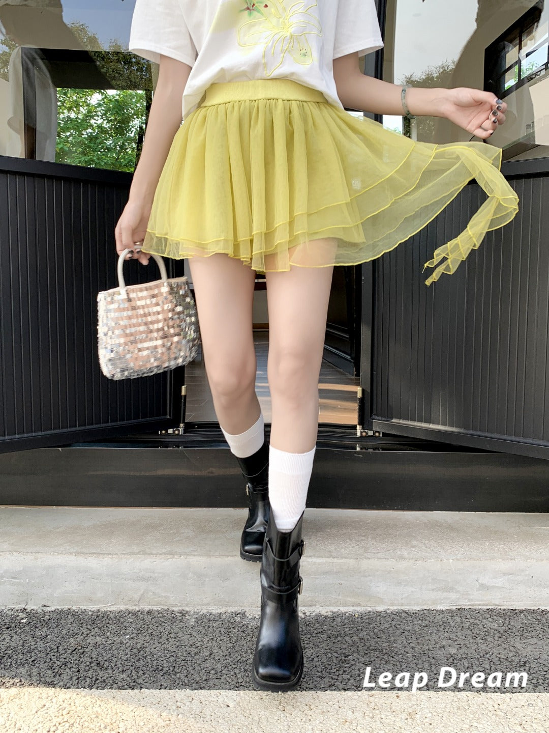 Leap Dream SALE ALD26004 Asymmetric Multi-Layer Tulle Skirt