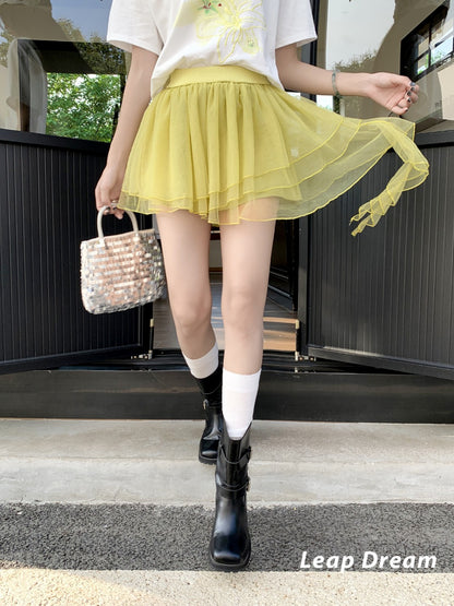 Leap Dream SALE ALD26004 Asymmetric Multi-Layer Tulle Skirt