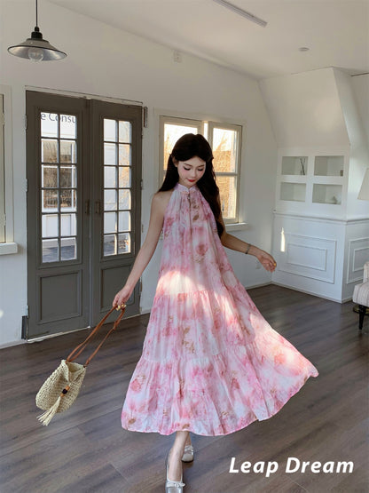 Leap Dream SALE ALD26012 Bleach-Dye Print Wrap Dress