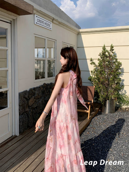 Leap Dream SALE ALD26012 Bleach-Dye Print Wrap Dress