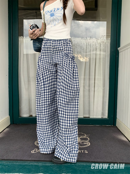 Crow Caim SALE CC25139 Oversized Plaid Cargo Pants