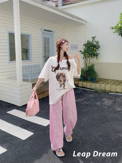 Leap Dream SALE ALD26007 Panel-Waist Cargo Pants