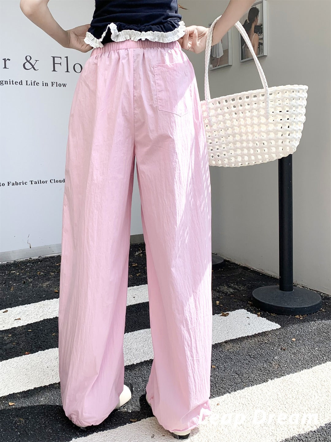 Leap Dream SALE ALD26007 Panel-Waist Cargo Pants