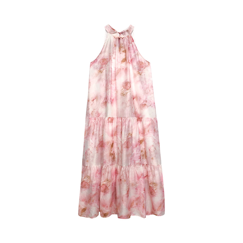 Leap Dream SALE ALD26012 Bleach-Dye Print Wrap Dress
