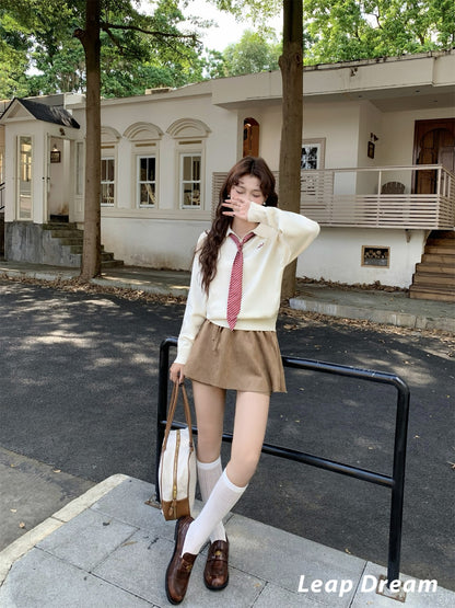 Leap Dream SALE ALD26016 Puff Suede Tie-Waist Culottes