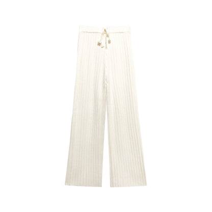 Leap Dream SALE ALD26022 White Draped Knit Trousers