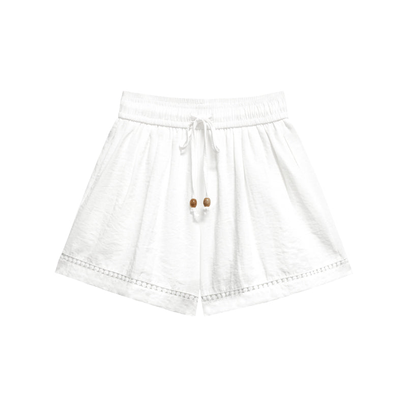 Crow Caim SALE CC25120 White Cutout A-Line Tie Shorts